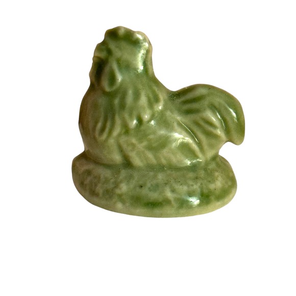 Wade England Miniatures Lot Brown Lion & Green Hen Figurines Vintage Whimsies - Picture 9 of 9
